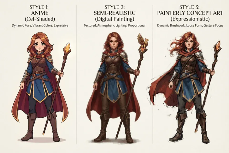 Exploration de personnages et de styles — Après